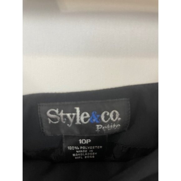 Style & Co A Line Flare Women’s PETITE size 10 Black Skirt 10P Lined Polyester - Picture 7 of 14